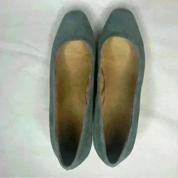Madewell The Raquel Suede Heel Pump Blue Green Size 7 - Picture 3 of 8